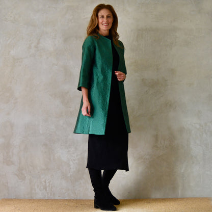 8 - The Ganz Coat in Emerald Flower Brocade