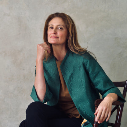 8 - The Ganz Coat in Emerald Flower Brocade