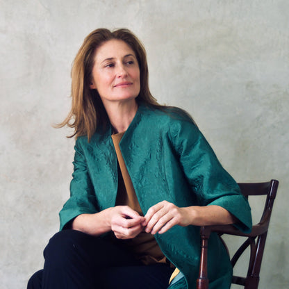 8 - The Ganz Coat in Emerald Flower Brocade