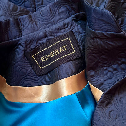 8 – The Garnett Coat in Dark Navy Bubble Brocade
