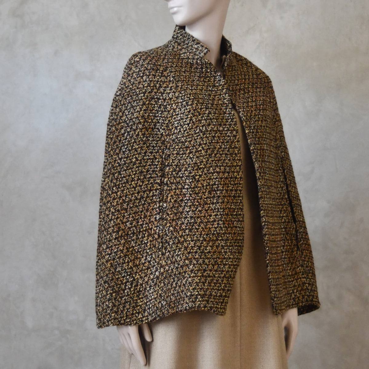 8 – The Clayton Cape in Golden Linton Tweeds Boucle