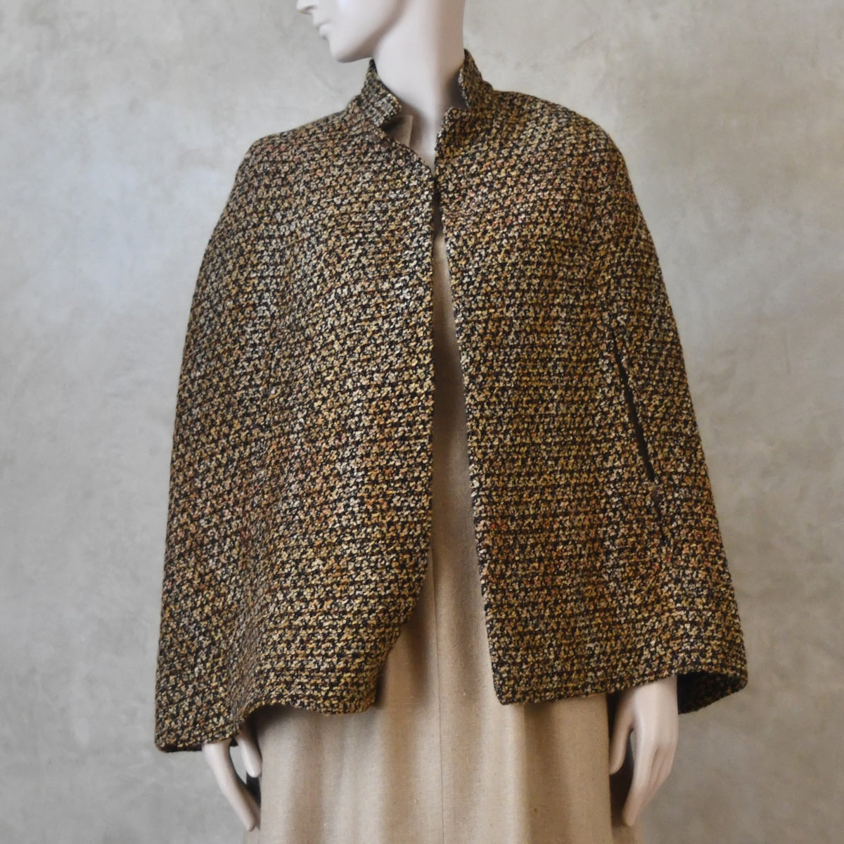 8 – The Clayton Cape in Golden Linton Tweeds Boucle