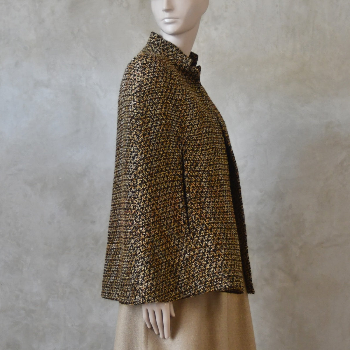 8 – The Clayton Cape in Golden Linton Tweeds Boucle