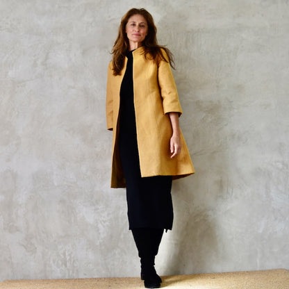 The Ganz Coat in Gold Weave Brocade