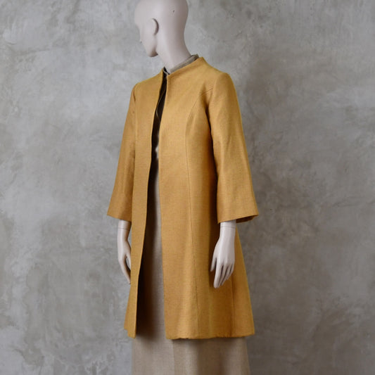 8 – Trapeze Swing Coat in Golden Yellow Brocade
