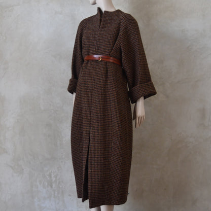 El abrigo largo tipo capullo en tweed Dark Check Lovat