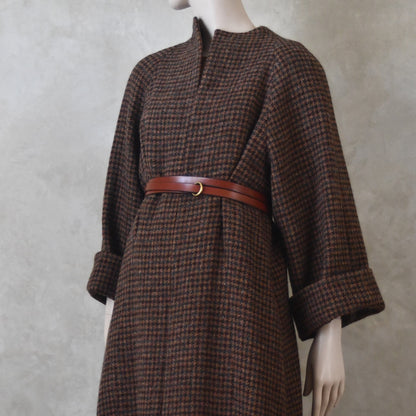 El abrigo largo tipo capullo en tweed Dark Check Lovat