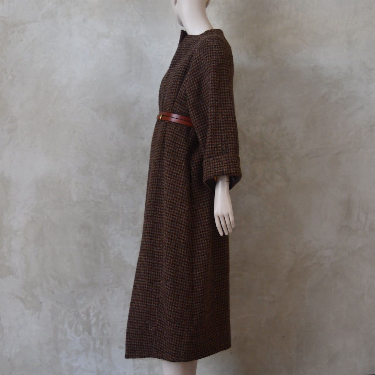 El abrigo largo tipo capullo en tweed Dark Check Lovat