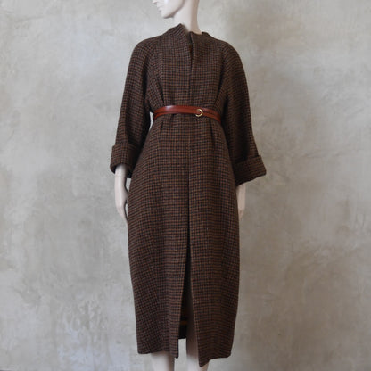 El abrigo largo tipo capullo en tweed Dark Check Lovat