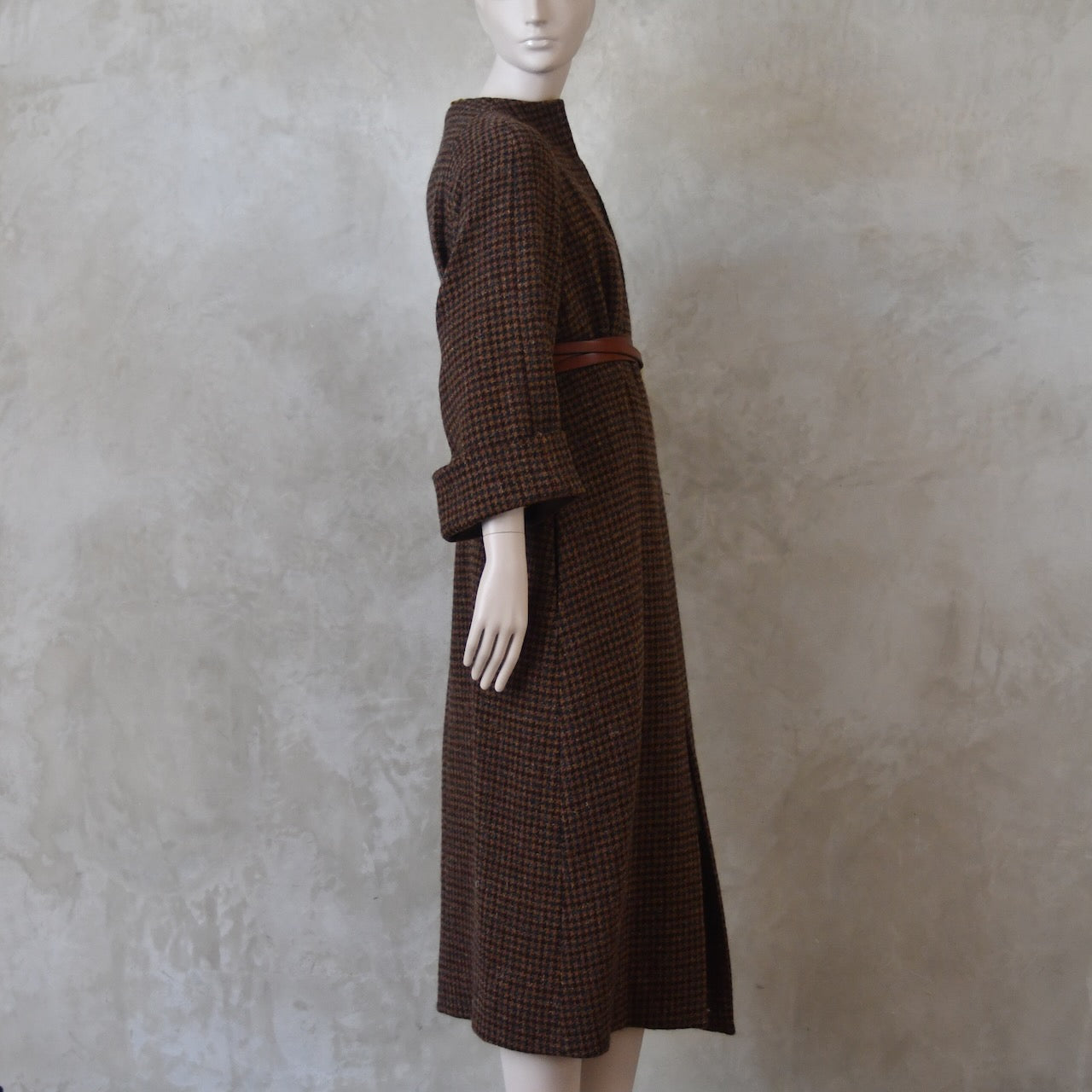 El abrigo largo tipo capullo en tweed Dark Check Lovat
