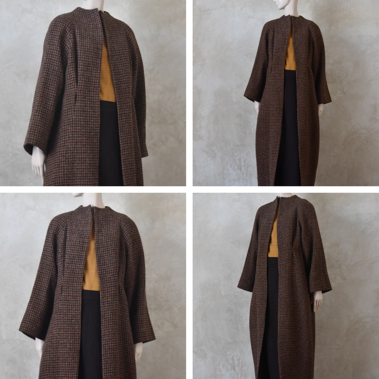 El abrigo largo tipo capullo en tweed Dark Check Lovat