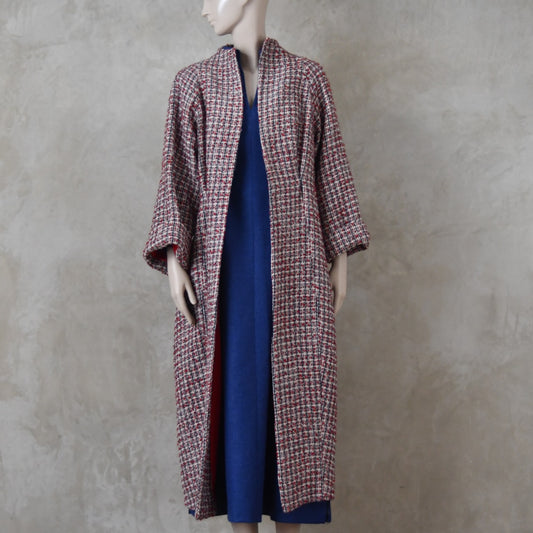 10 – The Long Cocoon Coat in Patterned Linton Tweeds Boucle