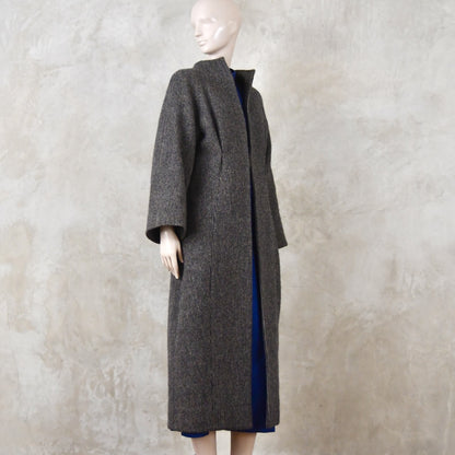 El abrigo largo Cocoon de tweed Lovat a cuadros pequeños azules