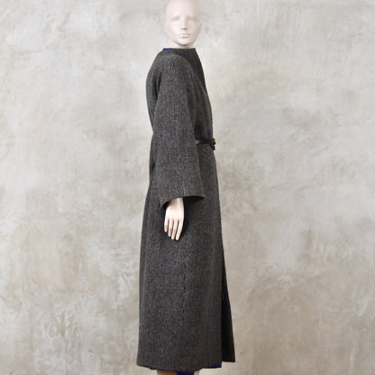El abrigo largo Cocoon de tweed Lovat a cuadros pequeños azules