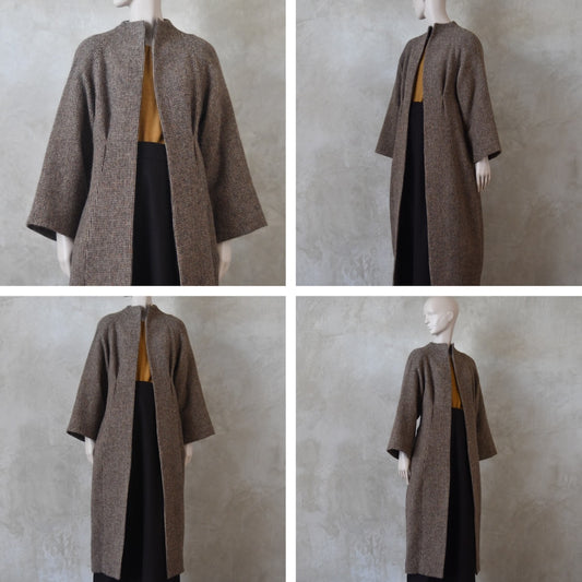 10 – El Frac Largo en Tweed Lovat de Cuadros Pequeños Marrón