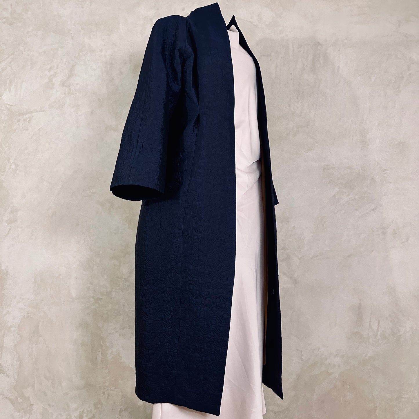 10 – The Long Frink in Dark Navy Bubble Brocade