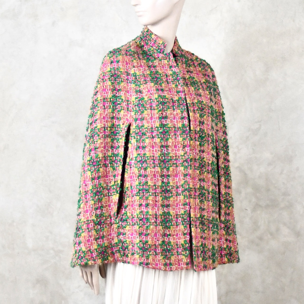 8 – The Clayton Cape in Multicoloured Linton Tweeds Boucle