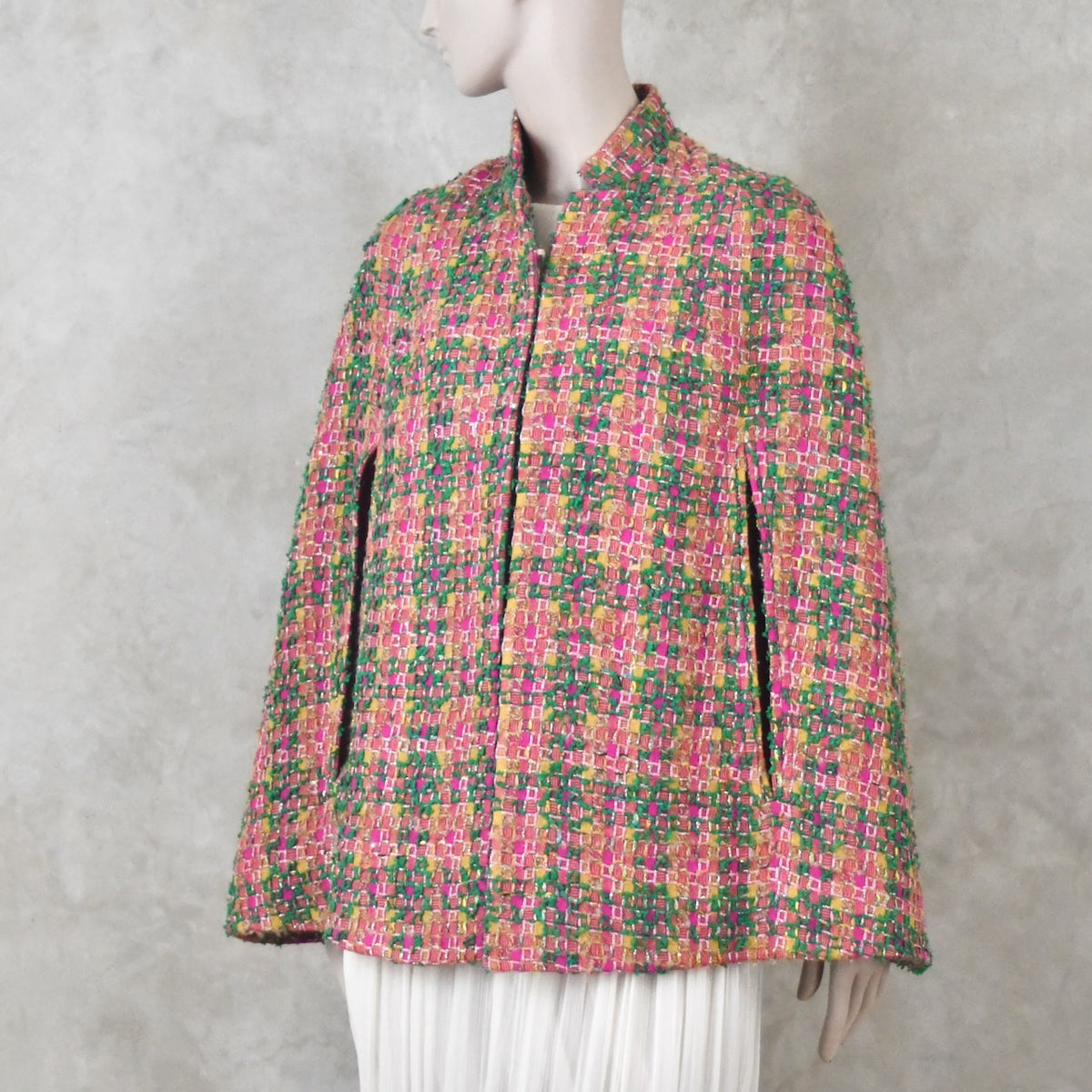8 – The Clayton Cape in Multicoloured Linton Tweeds Boucle