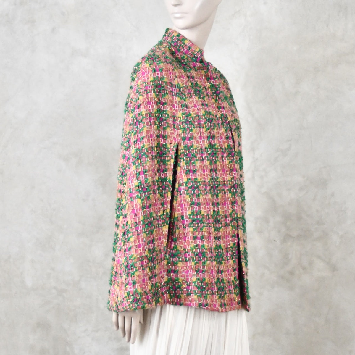 8 – The Clayton Cape in Multicoloured Linton Tweeds Boucle