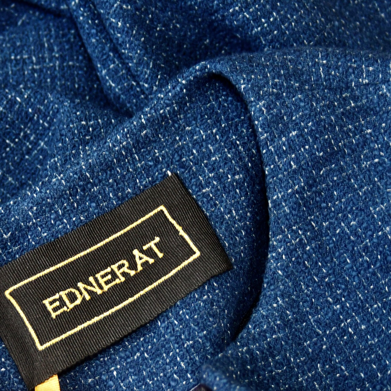 Navy Boucle Bell Sleeve Coat