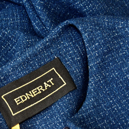 Navy Boucle Bell Sleeve Coat