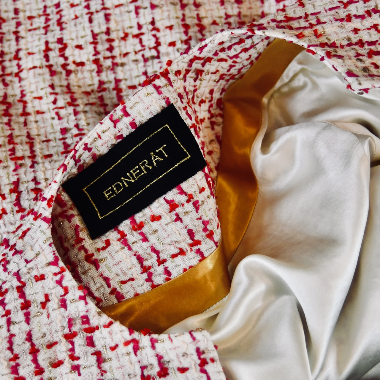 Patterned Boucle Hourglass Coat