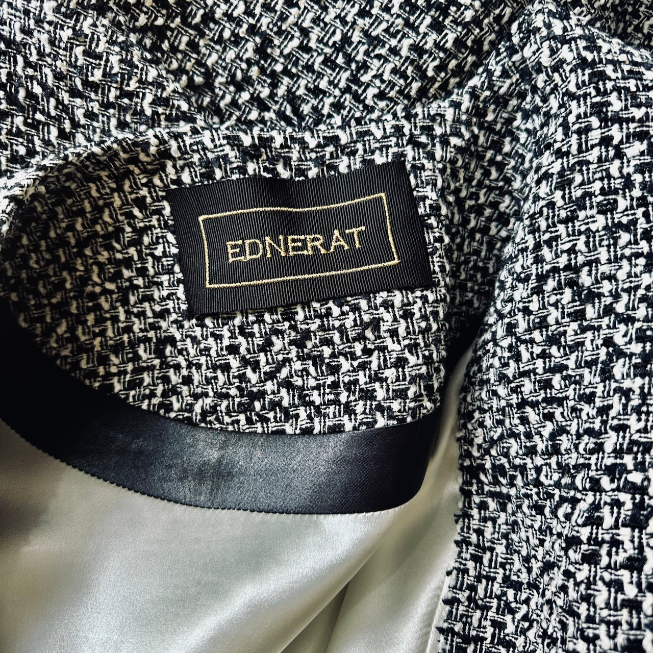 Patterned Boucle Hourglass Coat