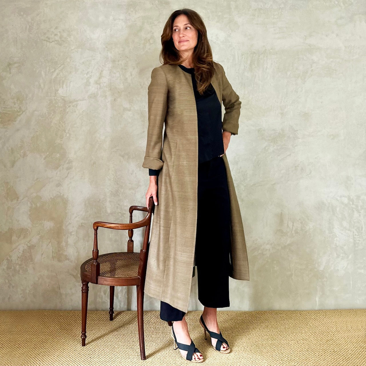 The Biffin Coat in Silk Matka