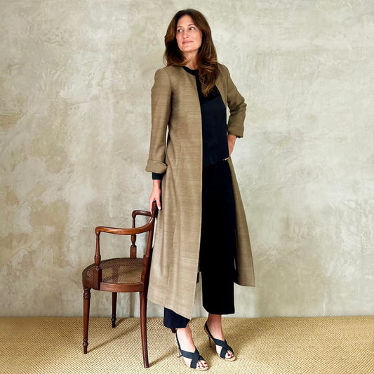 The Biffin Coat in Silk Matka