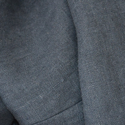 The Waisted Dress in Navy Mid Weight Irish Linen