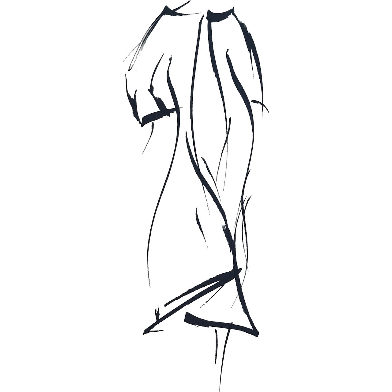 EdNerat A-Line coat. Original Sketch by Otta Owen. 
Drawn in Wales. Handmade in London.