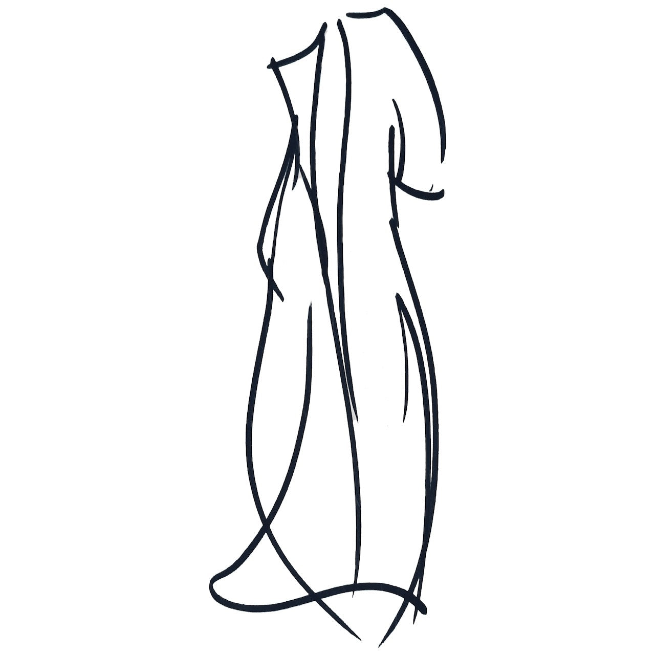 EdNerat Column coat. Original Sketch by Otta Owen. 
Drawn in Wales. Handmade in London.