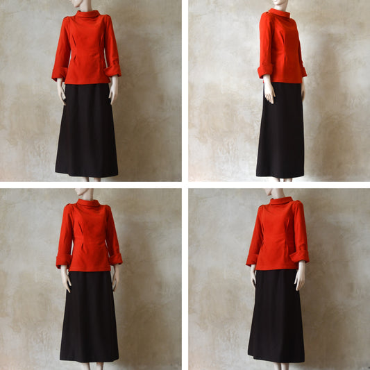 The Tailored Tunic Top in Orange Moleskin