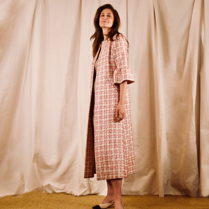 Bell Sleeve Boucle Coat - Full View