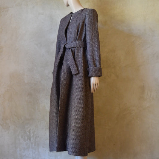 8 – The Skirted Hourglass Coat in Pink Patterned Tweed