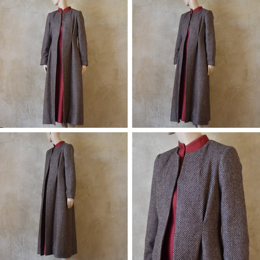 8 – The Skirted Hourglass Coat in Pink Patterned Tweed
