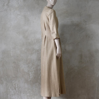The Waisted Dress in Raffia Silk Matka