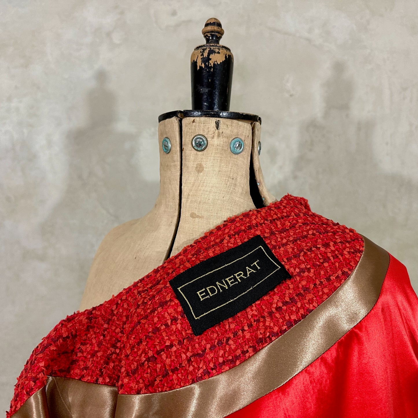 8 - The Nicholson Coat in Red Orange Bouclé