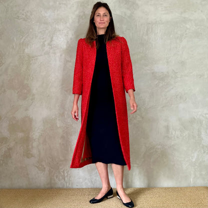 8 - The Nicholson Coat in Red Orange Bouclé