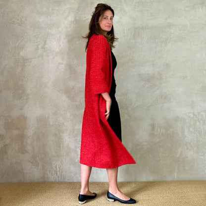 8 - The Nicholson Coat in Red Orange Bouclé