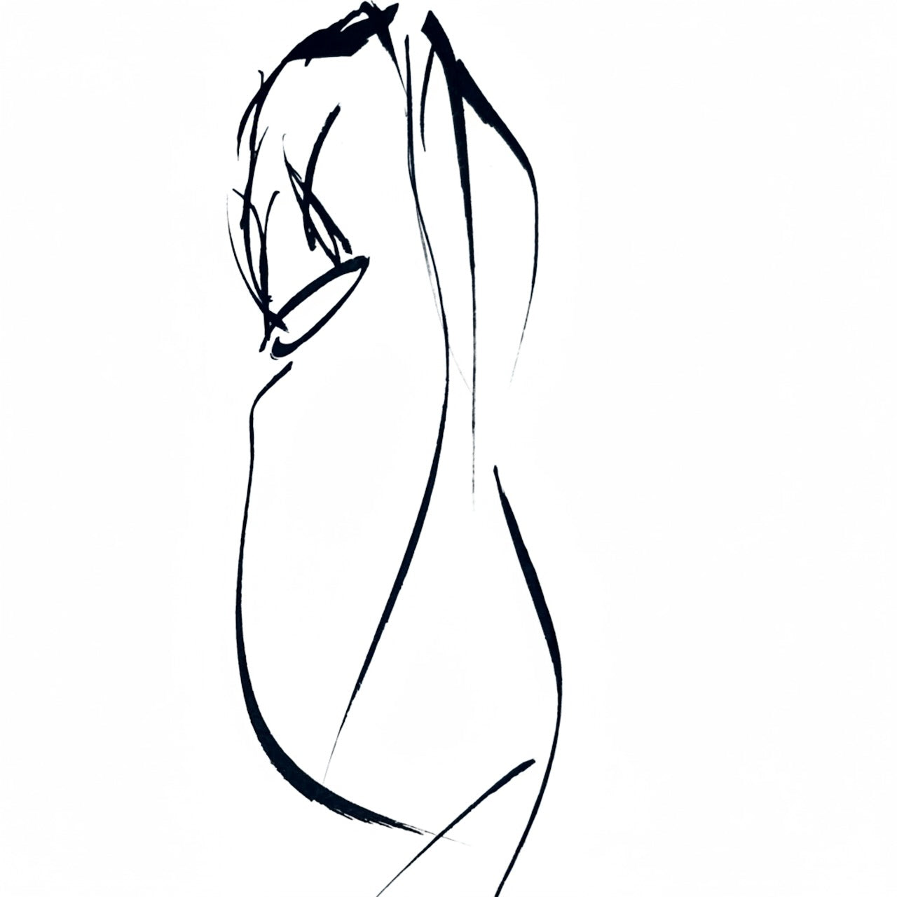 Sketch of EdNerat's Longer length cocoon coat. Drawn in Wales. Cut, Made and Finished by Hand in London.