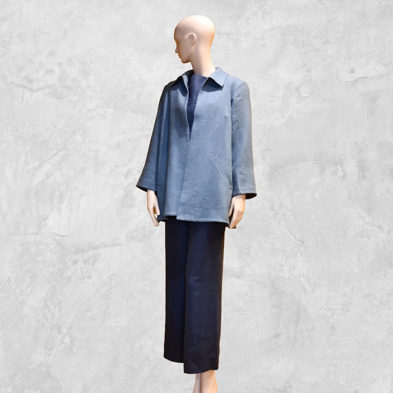 Swing Jacket in Sea Blue Irish Linen