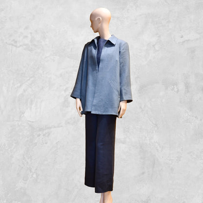 Swing Jacket in Sea Blue Irish Linen