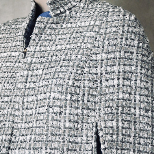 12 – The Clayton Cape in Silver Mix Boucle