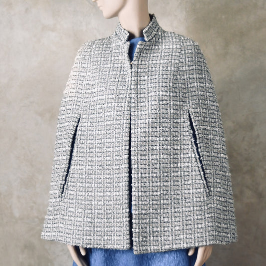 12 – The Clayton Cape in Silver Mix Boucle