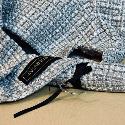 Cape in Silver Mix Boucle by Linton Tweeds. Made by Hand in Great Britain.