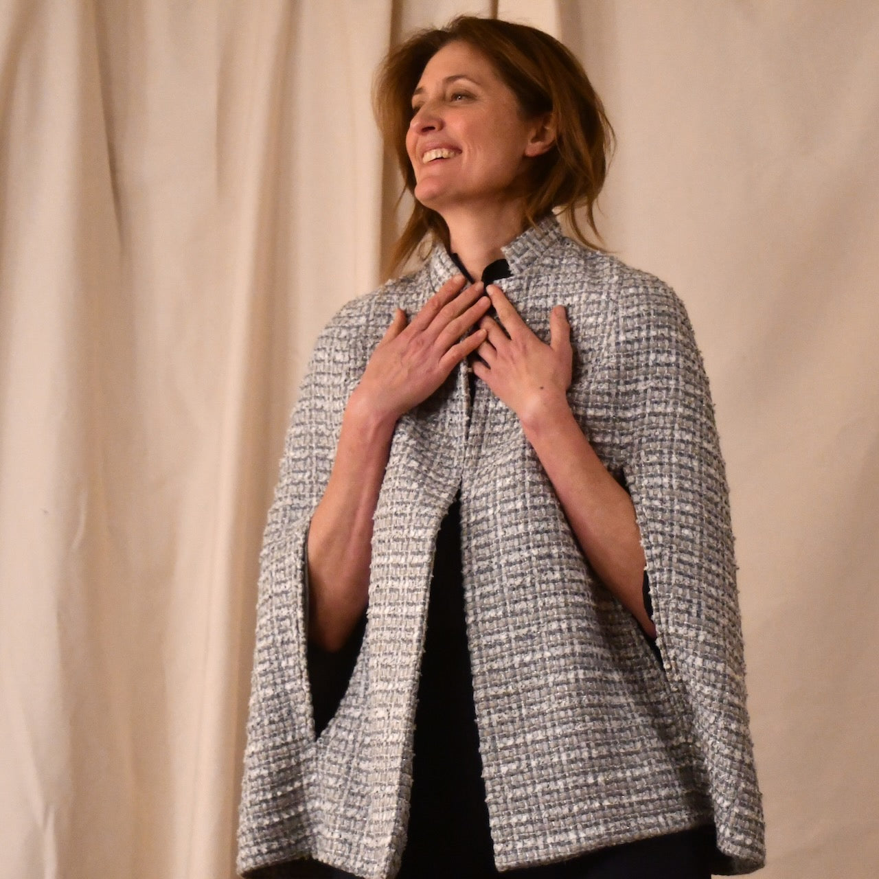 Silver Boucle Cape