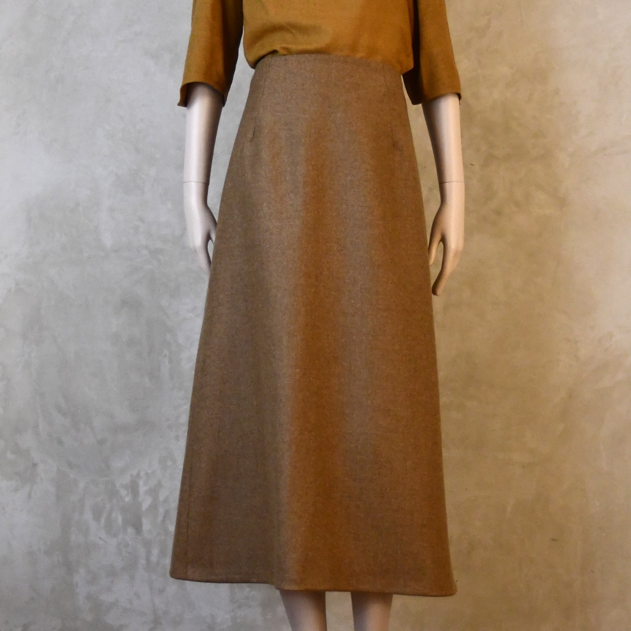 The Simple A-Line Skirt in Camel Merino Flannel