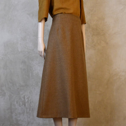 The Simple A-Line Skirt in Camel Merino Flannel