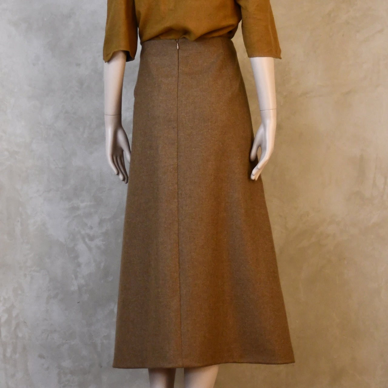 The Simple A-Line Skirt in Camel Merino Flannel